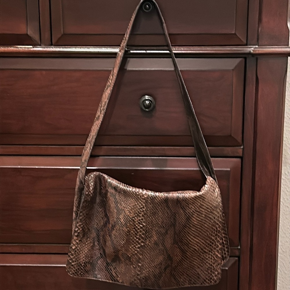 Vintage Granello snake skin leather and suede camera shoulder bag - Picture 2 of 9